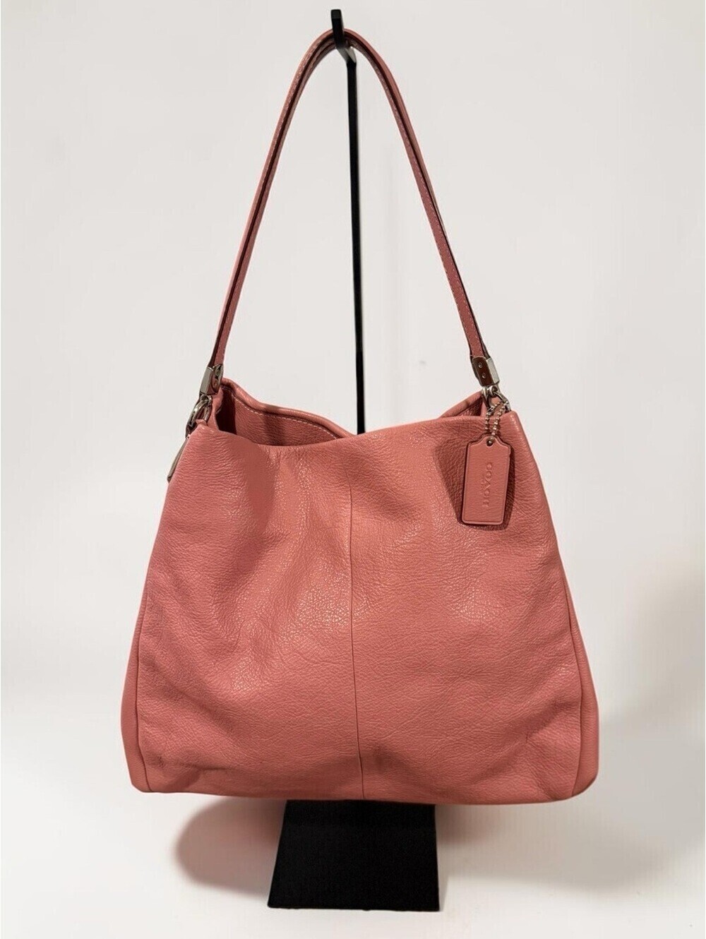 COACH Phoebe Pebbled Leather Shoulder Hand Bag Shadow Rose Pink NWT F34495 - Picture 1 of 16
